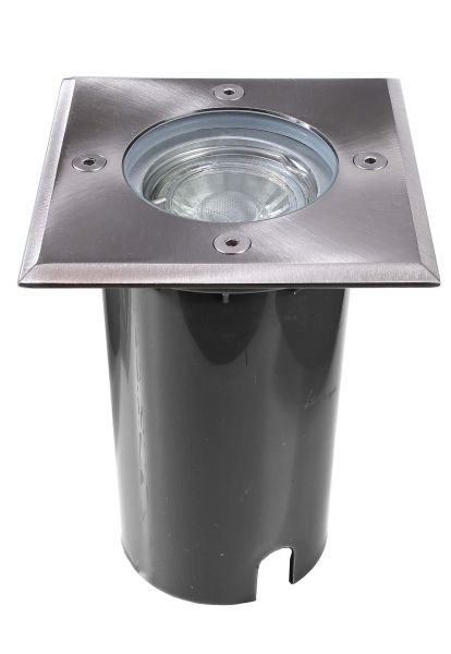 Deko-Light 730475 Bodeneinbauleuchte, Aton Eckig Set, 1x max. 7 W GU10, Schwarz, 220-240 V/AC, 50