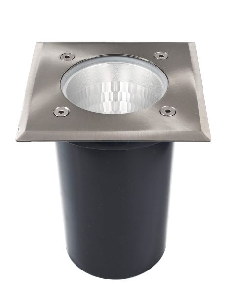 Deko-Light 730477 Bodeneinbauleuchte, Phakt Eckig Set, 1x max. 9 W E27, Silber, 220-240 V/AC, 50 /