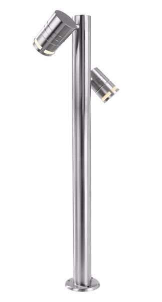 Deko-Light 733063 Pollerleuchte, Zilly II 1000 mm, 2x max. 10 W GU10, Silber, 220-240 V/AC, 50 / 6