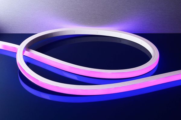 Deko-Light 840289 LED Stripe, D Flex Line Top-View, Neon, 24V-10W, RGB/3200K, 5m, PU, Spannungskon