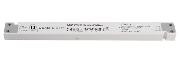 Deko-Light 862093 , Netzgerät (CV, DC), LONG-FLAT, CV, LT-60-12, Spannungskonstant, 60.0