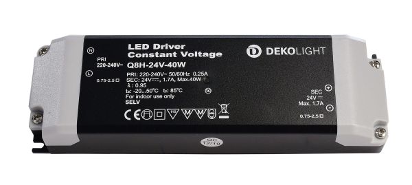 Deko-Light 862163 , Netzgerät (CV, DC), BASIC, CV, Q8H-24-40W, Spannungskonstant, 40.0 W