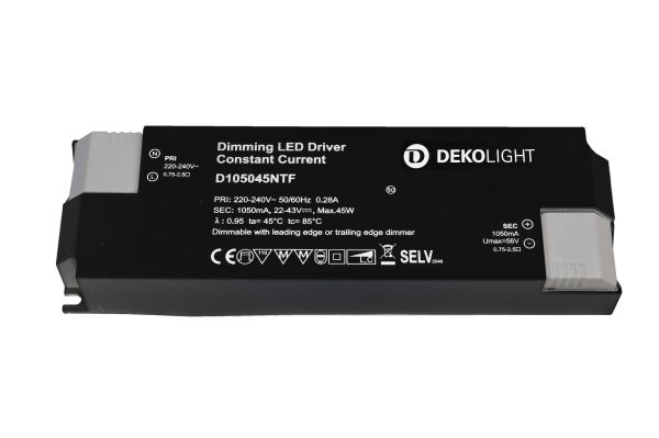 Deko-Light 862210 , Netzgerät (CC, DC) dimmbar, BASIC, DIM, CC, D105045NTF/45W, Stromkon