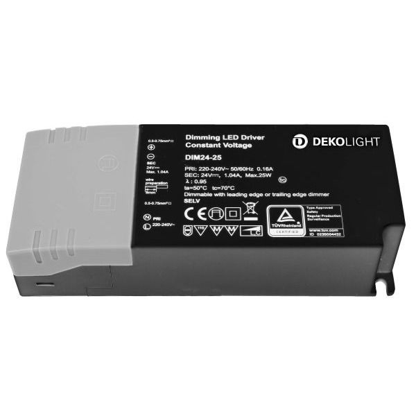 Deko-Light 862221 , Netzgerät (CV, DC) dimmbar, BASIC, DIM, CV, 24V 2,5-25W, Spannungsko