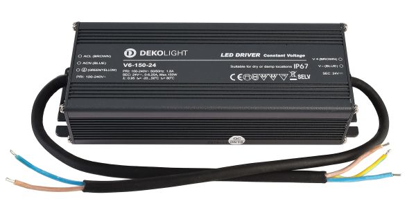 Deko-Light 872087 , Netzgerät (CV, DC), IP, CV, V6-150-24, Spannungskonstant, 150.0 W, 1