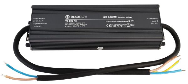 Deko-Light 872088 , Netzgerät (CV, DC), IP, CV, V6-200-12, Spannungskonstant, 200.0 W, 1
