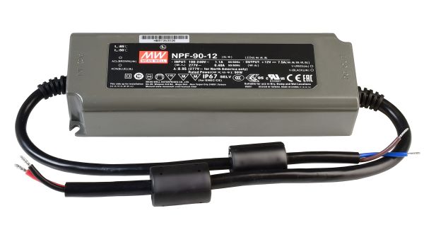 Meanwell 872099 , Netzgerät (CV, DC), CV, NPF-90-12, Spannungskonstant, 90.0 W, 90-305 V