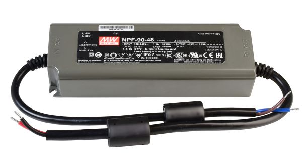 Meanwell 872107 , Netzgerät (CV, DC), CV, NPF-90-48, Spannungskonstant, 90.0 W, 90-305 V