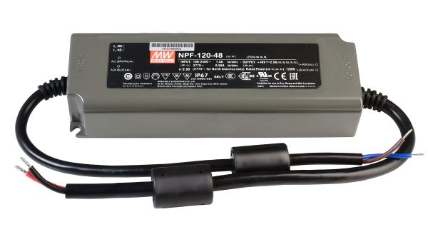 Meanwell 872108 , Netzgerät (CV, DC), CV, NPF-120-48, Spannungskonstant, 120.0 W, 90-305