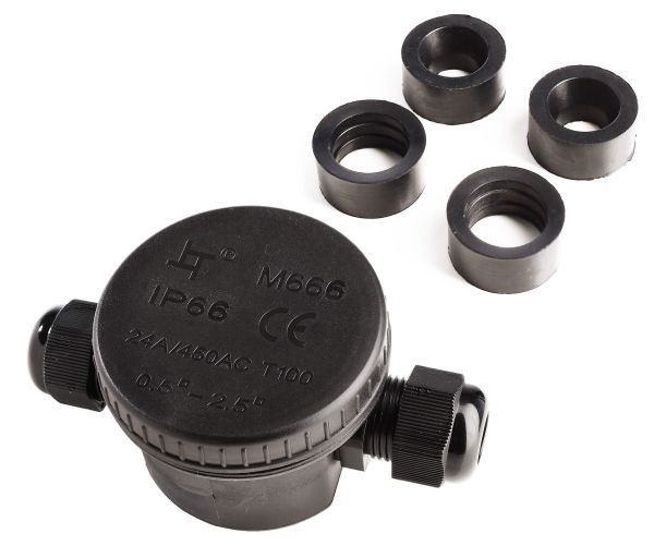 Deko-Light 930578 Elektrisches Montagezubehör, Outdoor 2-fach-Verteiler rund f. Kabel 5-12mm, 0.5-