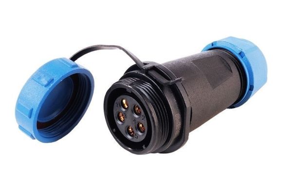 Deko-Light 940056 Elektrisches Montagezubehör, Weipu HQ 12/24/48V Buchse mit Schraubkappe 5-polig,