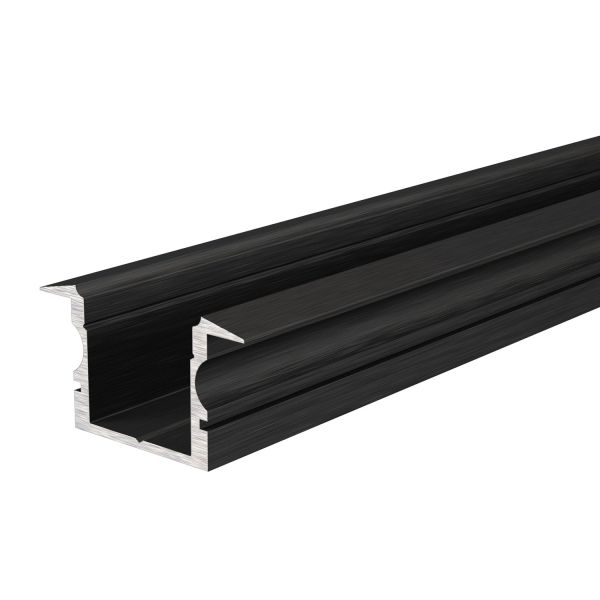 Deko-Light 975143 Profil, T-Profil hoch ET-02-12, 2m, Schwarz, Aluminium, Matt, Eloxiert, Länge: 2