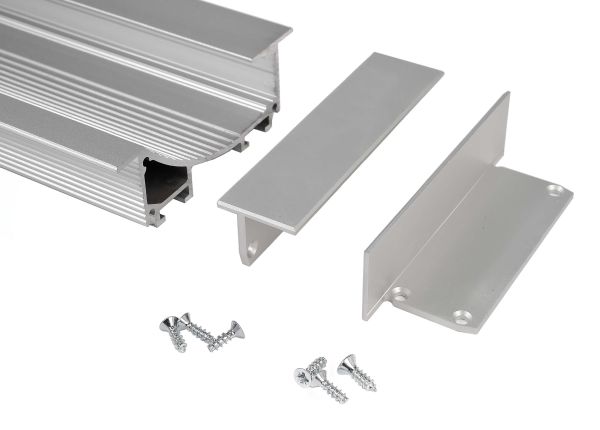 Deko-Light 978252 Profil Endkappe, Endkappe P-EL-02-12 Set 2 Stk, Grau, Aluminium, Länge: 75 mm, H