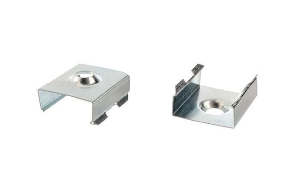 Deko-Light 987004 Profil Halteklammer, 2er Set Halteklammern für AU-10, Metall, Länge: 20 mm, Brei