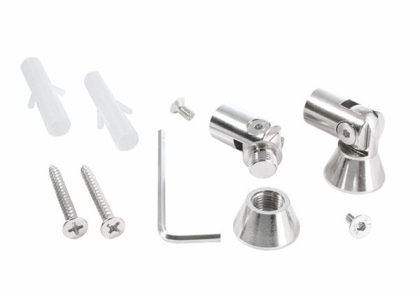 Deko-Light 987080 Profil Zubehör, Universal Halteclip Aufnahme (schwenkbar) Set 2 Stk, Metall