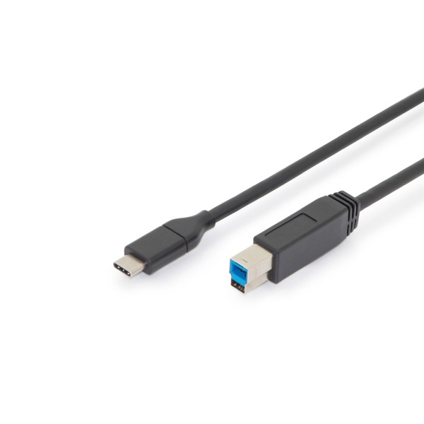 Digitus AK-300149-018-S USB Type-C Anschlusskabel Type-C auf B 1,8 Meter