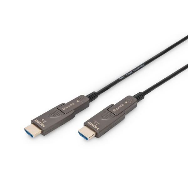 Digitus AK-330127-150-S 4K HDMI AOC Hybrid Glasfaserkabel mit 15m abnehmbaren Stecker 15 Meter