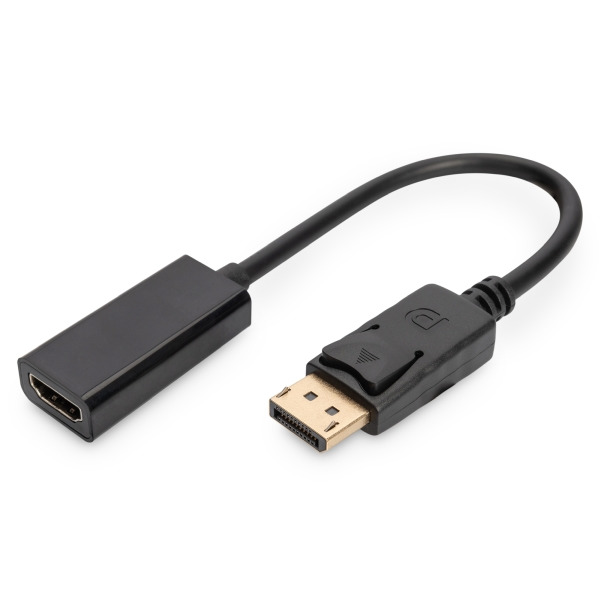 Digitus AK-340408-001-S DisplayPort Adapter / Konverter DP/St HDMI Typ A/Bu 0,15 Meter