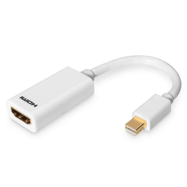 Digitus AK-340411-001-W Mini DisplayPort HDMI Adapter / Konverter 0,15 Meter