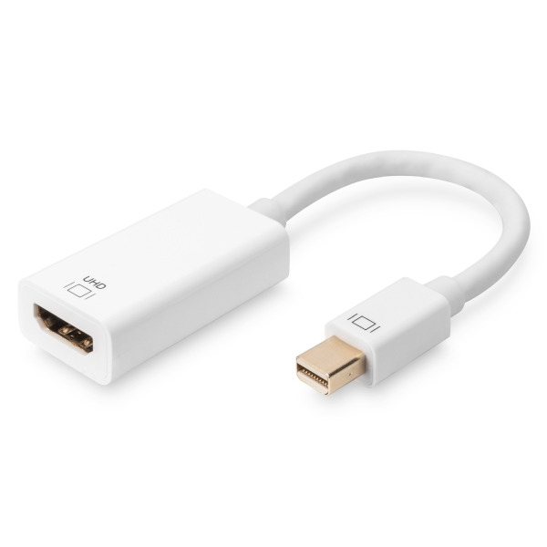 Digitus AK-340416-002-W Aktiver Mini DisplayPort auf HDMI Adapter / Konverter 0,2 Meter