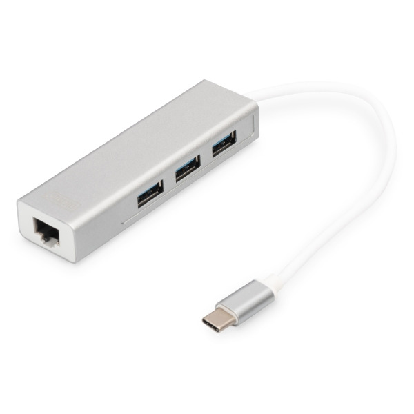 Digitus DA-70255 USB Type-C 3-Port Hub + Gigabit Ethernet