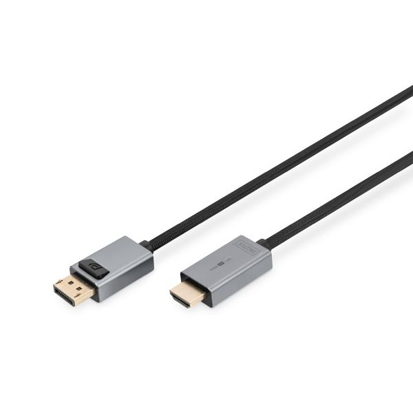 Digitus DB-340202-010-S 4K DisplayPort Adapterkabel DP HDMI Typ A 1 Meter