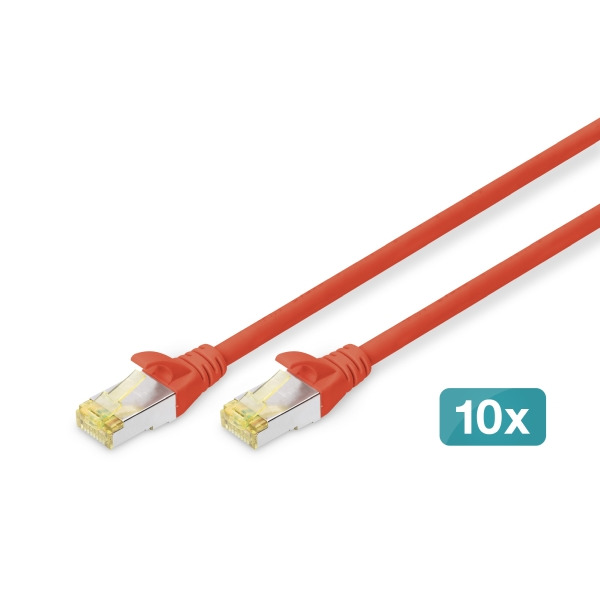 Digitus DK-1644-A-005-R-10 CAT 6A S/FTP Patchkabel rot 0,5 Meter 10 Stück