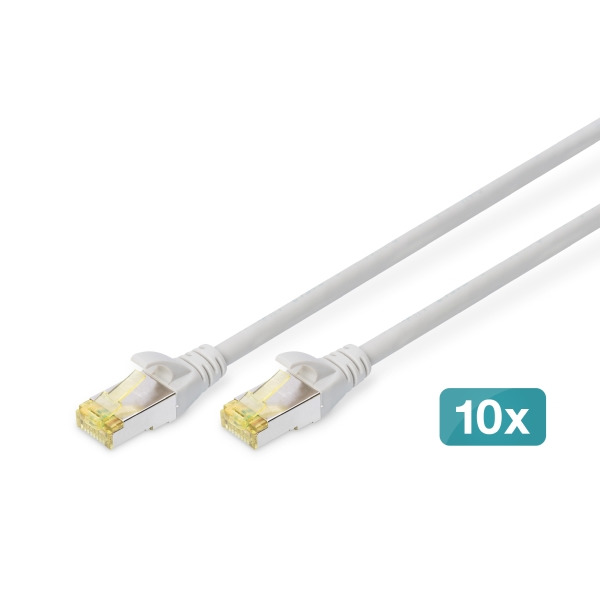 Digitus DK-1644-A-010-10 CAT 6A S/FTP Patchkabel grau 1 Meter 10 Stück