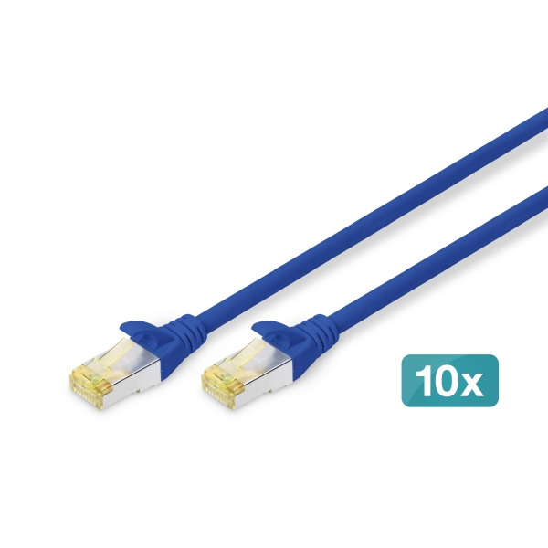 Digitus DK-1644-A-010-B-10 CAT 6A S/FTP Patchkabel blau 1 Meter 10 Stück