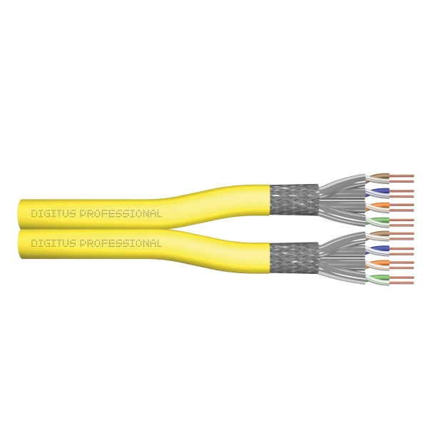 Digitus DK-1744-A-VH-D-5-P CAT 7A Klasse FA S/FTP Twisted Pair Installationskabel 500m Duplex 1500 MHz gelb 500 Meter