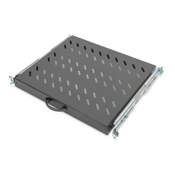 Digitus DN-19 TRAY-2-600-SW Ausziehbarer Fachboden für 483mm (19 Zoll)-Schränke