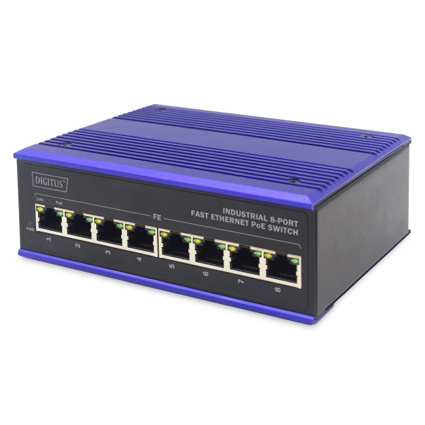 Digitus DN-650108 Industrial 8-Port Fast Ethernet PoE Switch Unmanaged