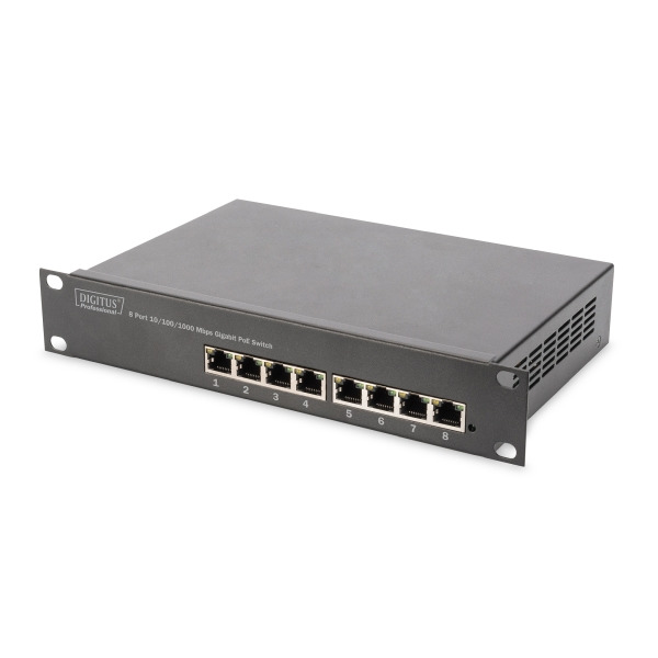 Digitus DN-95317 8-Port Gigabit PoE Switch 10 Zoll Unmanaged