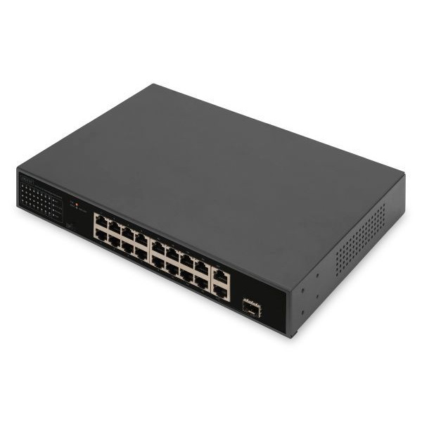 Digitus DN-95355 16 Port FE PoE Switch 2 GE Uplinks (RJ45 / SFP)