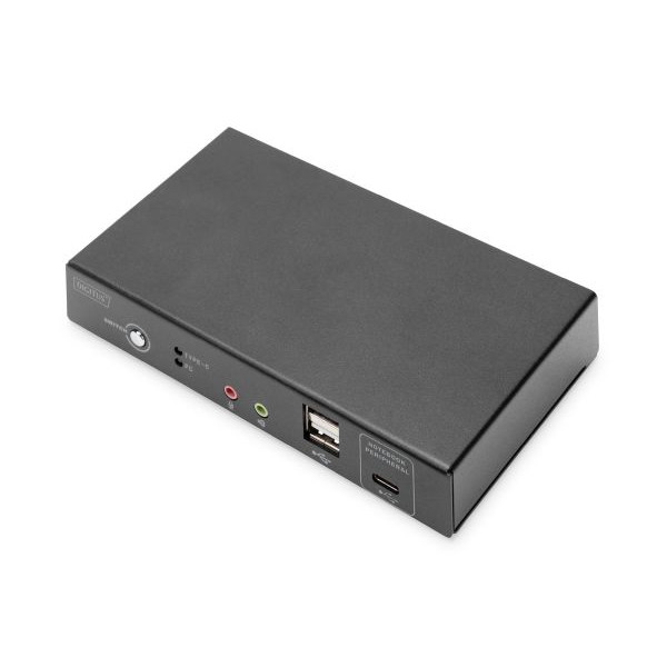 Digitus DS-12901 KVM-Switch 2-Port 4K30Hz USB-C/USB/HDMI in HDMI out Netzwerk