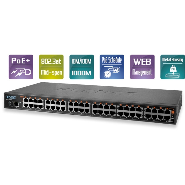 Planet POE-2400G 24-Port Gigabit Ethernet PoE+ Injektor Hub 802.3at 440 W