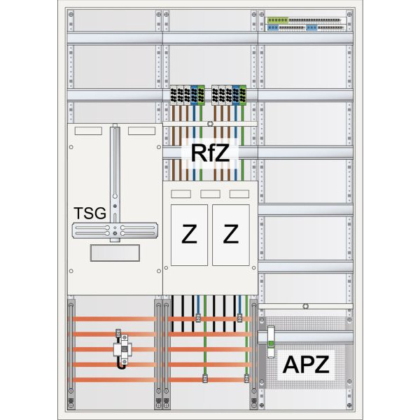 ABN S37EA120Z Zählerschrank eHZ 2Z 1T-3Pkt 1V 1APZ HLAK IP43 SK2 5-polig BxHxT 800x1100x210mm