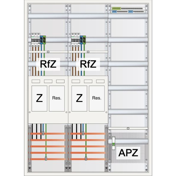 ABN S37EA222 Zählerschrank eHZ 2Z 2R 1V 1APZ sHS IP43 SK2 5-polig BxHxT 800x1100x210mm