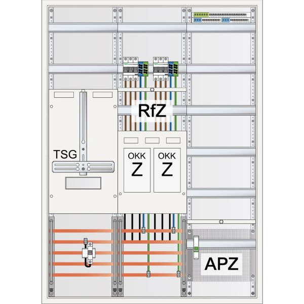 ABN S37EA420Z Zählerschrank eHZ 2Z 1T-3Pkt 1V 1APZ sHS/OKK IP43 SK2 5-polig BxHxT 800x1100x210mm