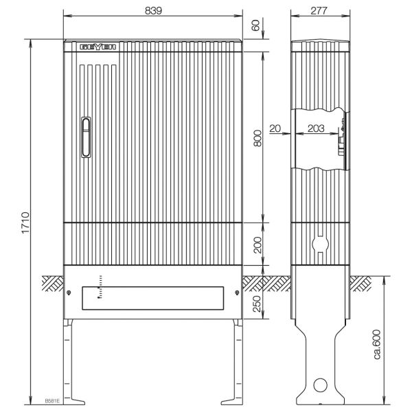 ABN SK177A Säule Bauhöhe 5 max,7 Einbaueinheiten E-Cu 30x6mm