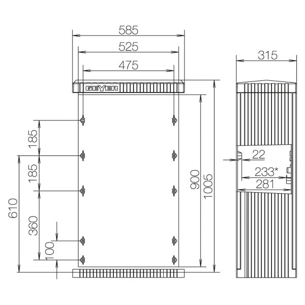 ABN SL100P KVS mit Montage platte FB2,BH6,Gr,0/1005 1 Zylinder