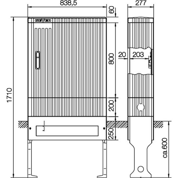 ABN SL177VT Anschlusssäule für ESPRO-VT 3-FB BH5 Höhe 175mm 3-FB Bauhöhe 5