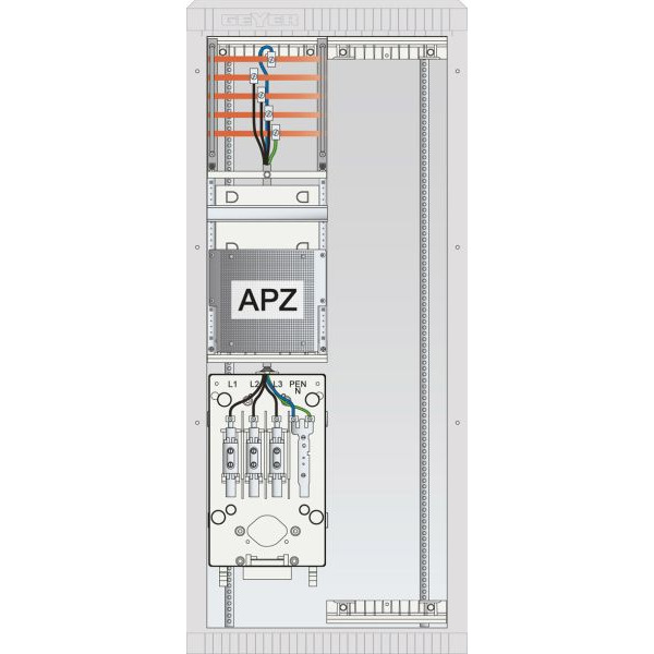 ABN SZ130AL0502 Zähleranschlussschrank SAS APZ 5pol 1x Leerplatz(250x1200 HAK