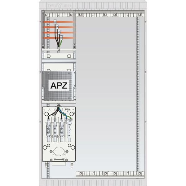 ABN SZ131AL0402 Zähleranschlussschrank SAS APZ 4pol 2x Leerplatz(250x1200 HAK