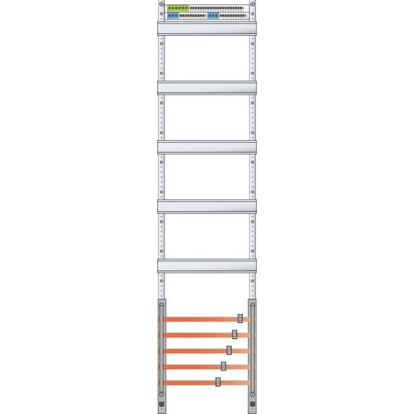 ABN VS17 Verteilerfeld 1V mit Schienen AnKlemmen 1V5 5-polig BxH 250x1050mm