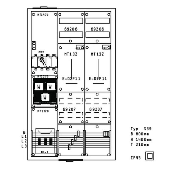 ABN WMS39X1382N WMS Mess- und Lastteil 200A Wandschrank By/Th TAB MD LG Thüringen TT-Netz 4pol,