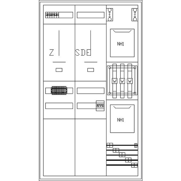 ABN WMS39X5042N Wandlermessschrank 200A TAB MD Sachsen Zugang NH1,Abgang NH1 Verdrahtet