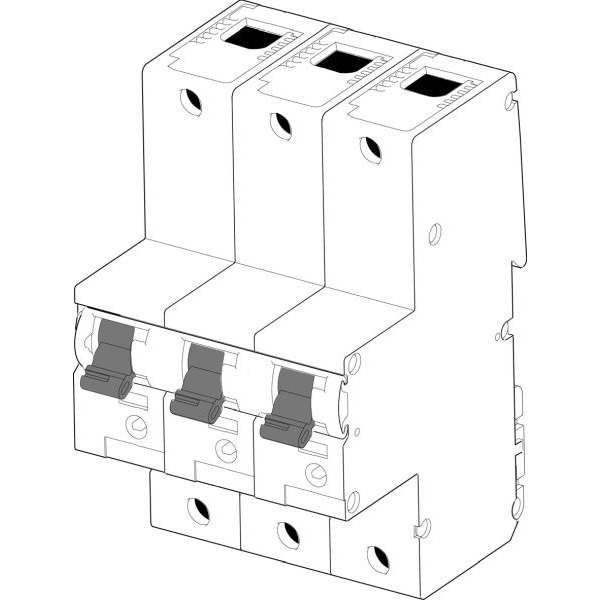 ABN XHA350-5 SHU-Schalter/3-polig/50A Hutschienenmontage Charakteristik E / ABN