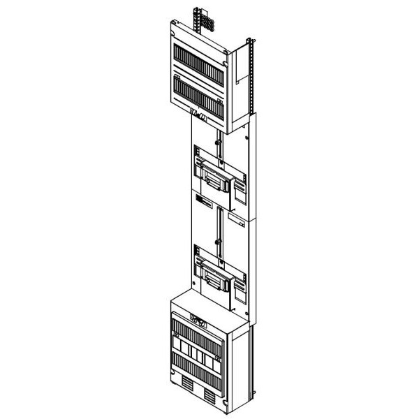 ABN Z19002L Zählerplatz 2R 3Pkt SAS LUX 5pol BxH 250x1350mm o,V,/o,B,