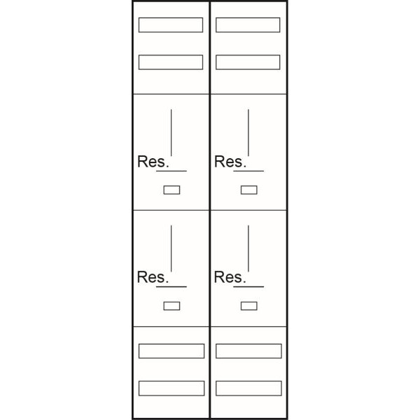 ABN Z29004HL Zählerplatz 4R 3Pkt HutS LUX BxH 500x1350mm o,B,/o,V,